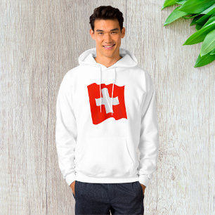 Zwitserse vlag Mannen hoodie