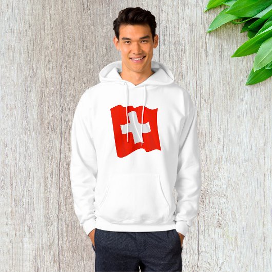Zwitserse vlag Mannen hoodie