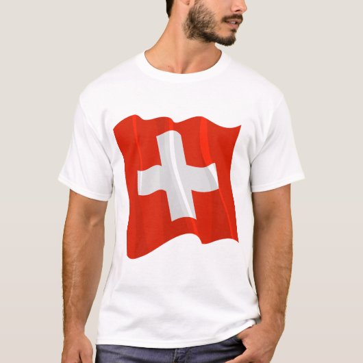 Zwitserse vlag Mannen T-Shirt (Voorkant)