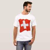 Zwitserse vlag Mannen T-Shirt (Voorkant volledig)