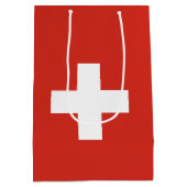 Zwitserse vlag medium cadeauzakje (Achterkant)