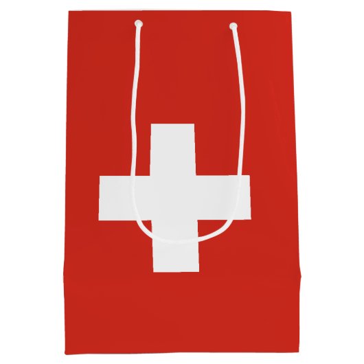 Zwitserse vlag medium cadeauzakje (Achterkant)