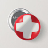 Zwitserse vlag met bubbelButton Ronde Button 5,7 Cm (Voorkant /achterkant)