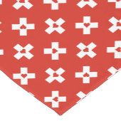 Zwitserse vlag met hartpatroon korte tafelloper (Hoek)