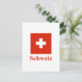 Zwitserse vlag met naam in het Duits Briefkaart (Staand voorkant)