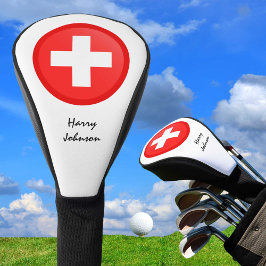 Zwitserse Vlag & Monogrammed Golfclubs Hoesjes Kru Golfheadcover
