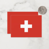 Zwitserse vlag notitiekaartje (Voorkant / Achterkant in situ)