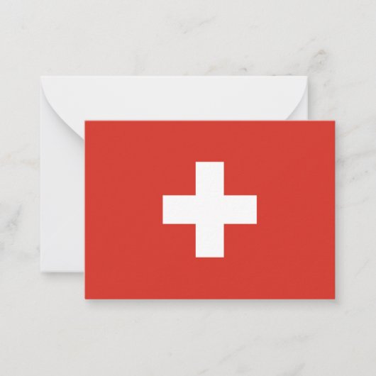 Zwitserse vlag notitiekaartje (Voorkant)