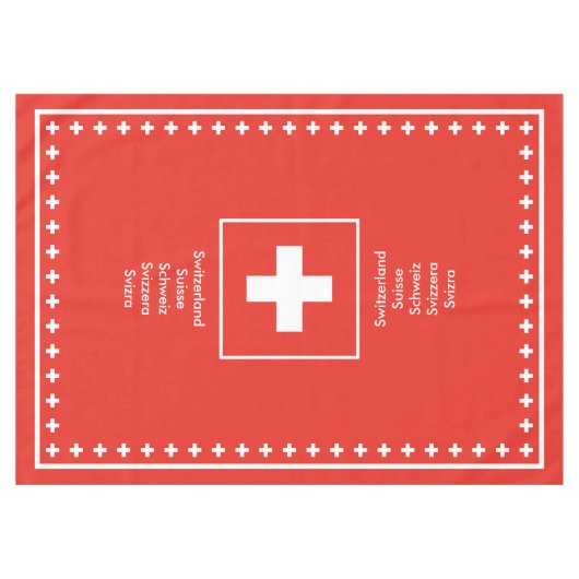 Zwitserse vlag op de nationale dag van Zwitserland Tafelkleed (Voorkant (Horizontaal))
