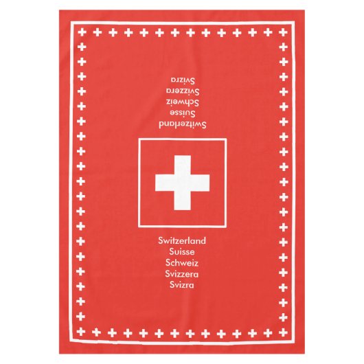 Zwitserse vlag op de nationale dag van Zwitserland Tafelkleed (Voorkant)