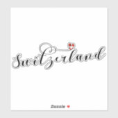 Zwitserse vlag op het hart sticker (Vel)