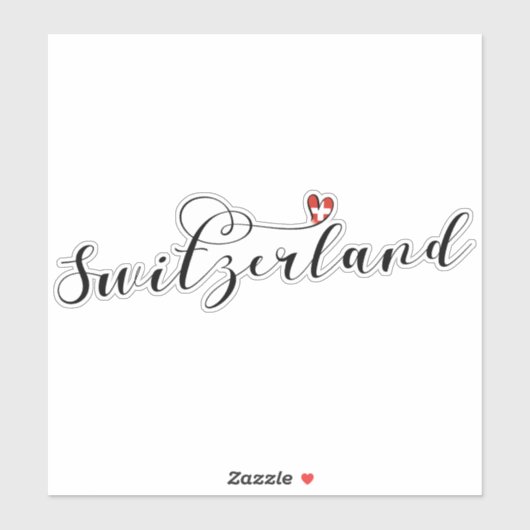 Zwitserse vlag op het hart sticker (Vel)