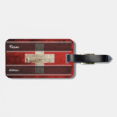 ZWITSERSE Vlag op oude houten korrels Bagagelabel (Achterkant horizontaal)