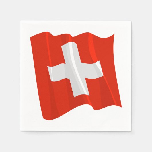 Zwitserse vlag papier servetten (Voorkant)