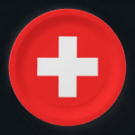 Zwitserse vlag papieren bordje<br><div class="desc">Zwitserse vlag</div>