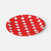 Zwitserse vlag papieren bordje (Gekanteld)