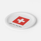 Zwitserse vlag papieren bordje (Gekanteld)