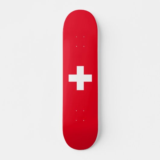 Zwitserse vlag persoonlijk skateboard (Voorkant)