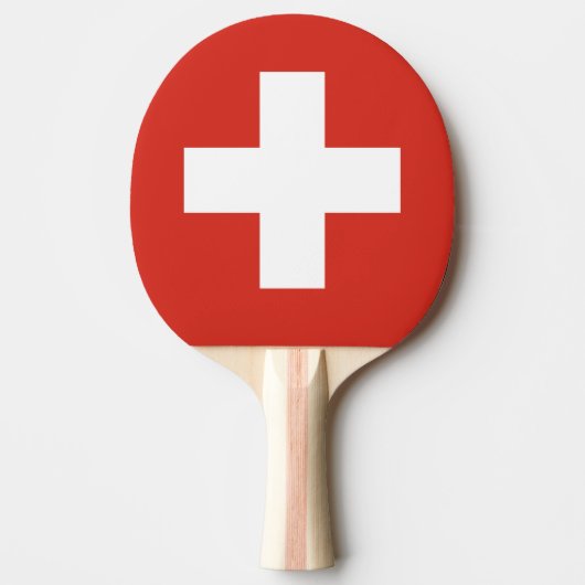 Zwitserse vlag ping pong peddel voor tafeltennis tafeltennisbatje (Voorkant)