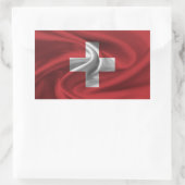 Zwitserse vlag rechthoekige sticker (Tas)
