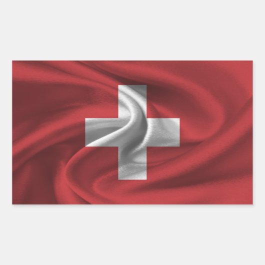 Zwitserse vlag rechthoekige sticker (Voorkant)