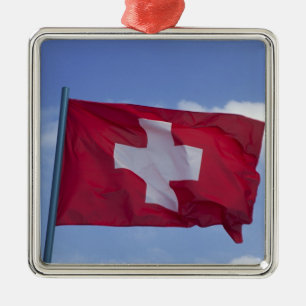 Zwitserse vlag RF) Metalen Ornament