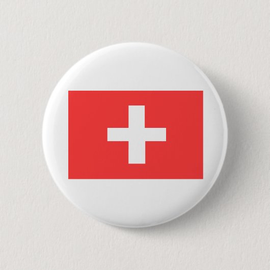 Zwitserse vlag ronde button 5,7 cm (Voorkant)
