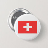 Zwitserse vlag ronde button 5,7 cm (Voorkant /achterkant)