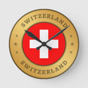 Zwitserse vlag ronde klok