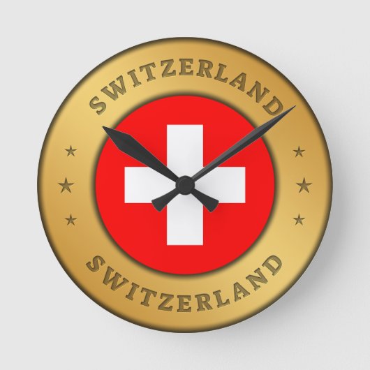 Zwitserse vlag ronde klok (Voorkant)