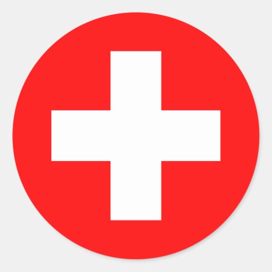 zwitserse vlag ronde sticker (Voorkant)