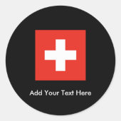 Zwitserse vlag ronde sticker (Voorkant)