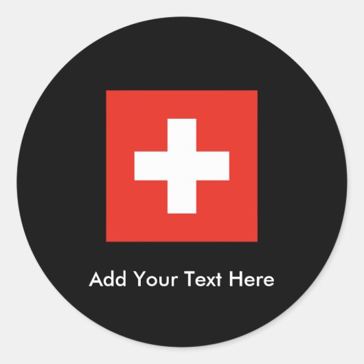 Zwitserse vlag ronde sticker (Voorkant)