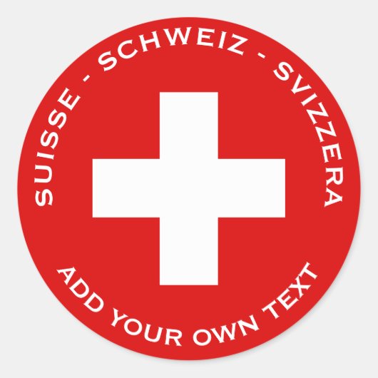 Zwitserse vlag ronde sticker (Voorkant)