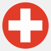 Zwitserse vlag ronde sticker (Voorkant)