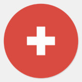 Zwitserse vlag ronde sticker (Voorkant)