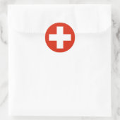 Zwitserse vlag ronde sticker (Tas)