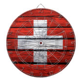 Zwitserse vlag Rustic Wood Bag Dartbord (Voorkant)