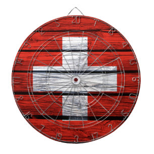 Zwitserse vlag Rustic Wood Bag Dartbord