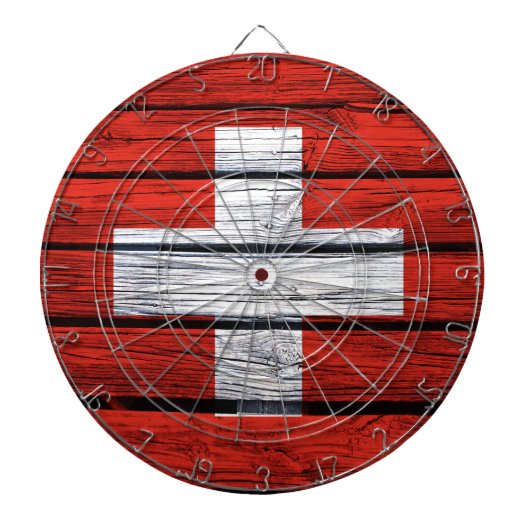 Zwitserse vlag Rustic Wood Bag Dartbord (Voorkant)