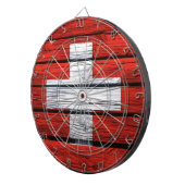 Zwitserse vlag Rustic Wood Bag Dartbord (Voorkant Rechts)