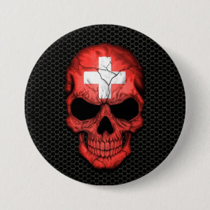 Zwitserse vlag Schuif op staal Maasje Grafisch Ronde Button 7,6 Cm