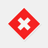 Zwitserse vlag servet (Hoek)