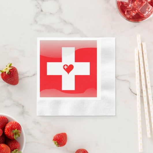 Zwitserse vlag servet (Insitu)