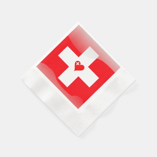 Zwitserse vlag servet (Hoek)