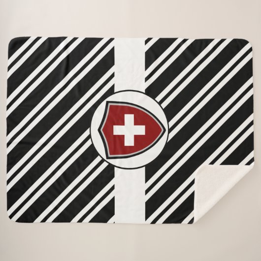 Zwitserse vlag Sherpa Blanket Sherpa Deken (Voorkant (horizontaal))
