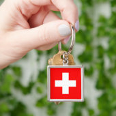Zwitserse vlag sleutelhanger (Hand)