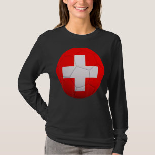 Zwitserse vlag Soccer National Ball Zwitserland T-shirt