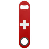Zwitserse vlag speed flessenopener (Achterkant)