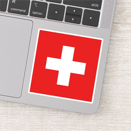 Zwitserse vlag sticker (Detail)